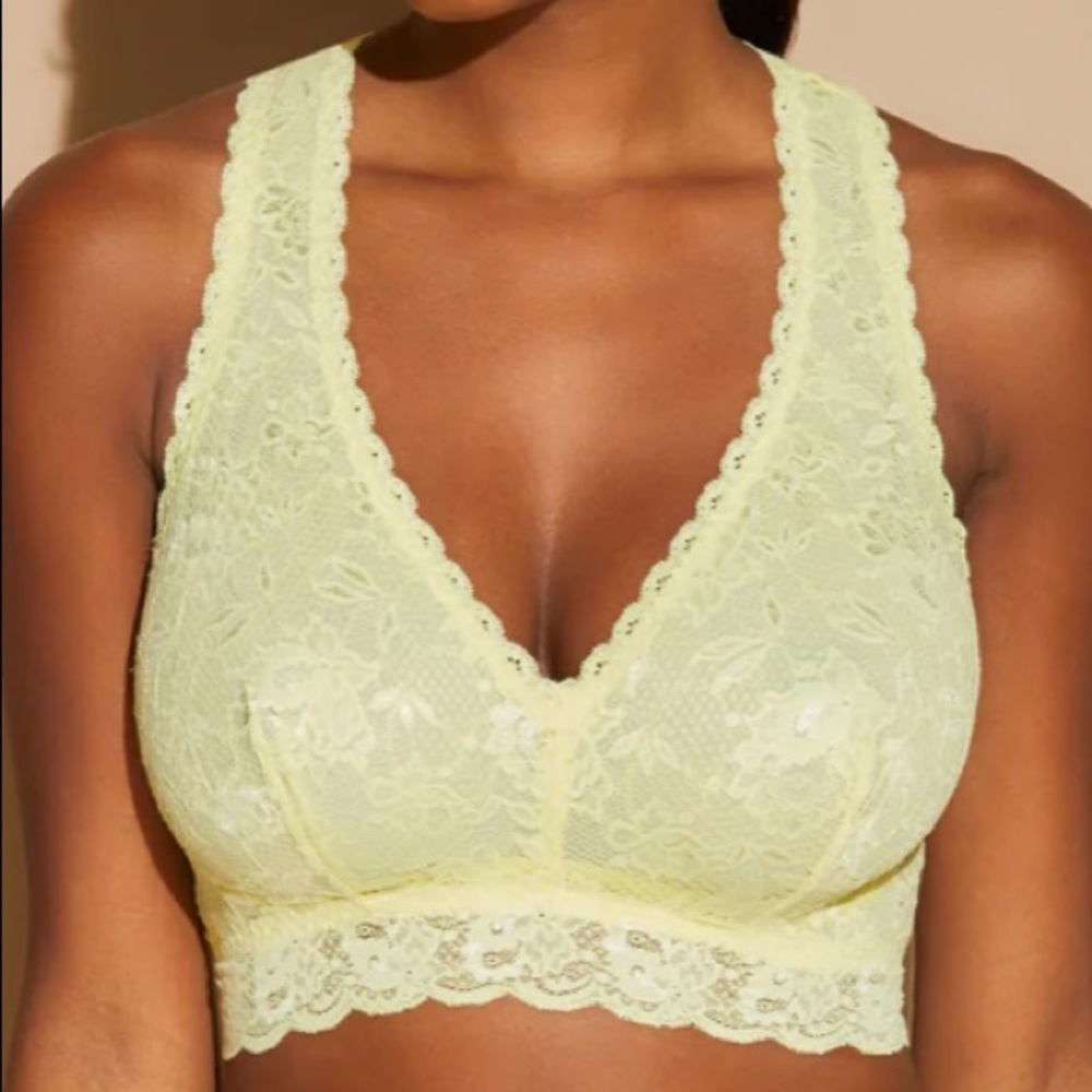 Cosabella curvy small Racie racer back bralette mignonette yellow EUC